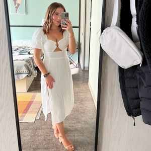 white midi dress